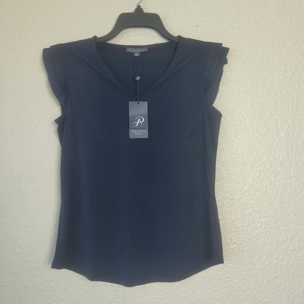 Adrianna Papell WOMENS Printed Sleeveless Collared Top, Size‎ S